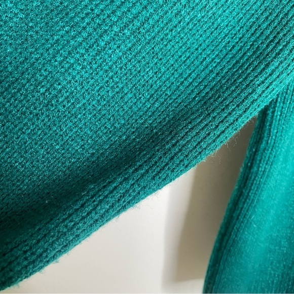 Laura Daniels Petite Y2K Emerald Green Acrylic Cardigan Sweater Gold Size Medium - Picture 10 of 12